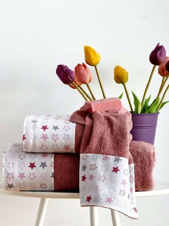 SB Home 3-tlg. Set Badetücher Sky Stars Fuchsia Gewicht 500gr/m²