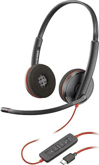 Plantronics Blackwire C3220 USB-C On Ear Multimedia Ακουστικά με μικρόφωνο