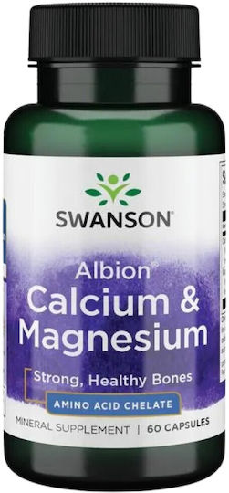 Swanson Albion Chelated Magnesium & Calcium 2:1 60 κάψουλες