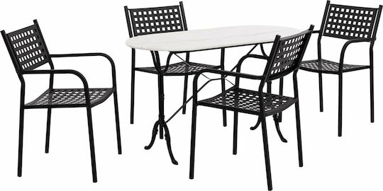 Garten- und Outdoor-Möbelsets Typsatz Speisesaal 5 Stück Schwarz