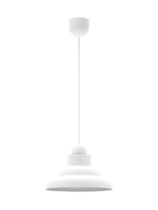 Alphab2b Hängende Deckenleuchte Federung Glocke für Fassung E27 Weiß
