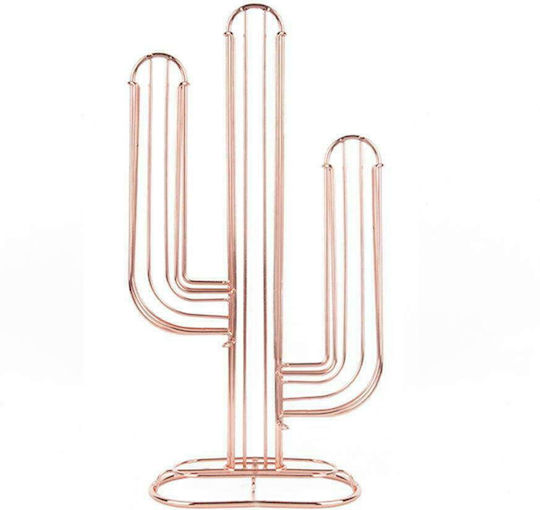 Present Time Μεταλλικό Stand Αποθήκευσης Cactus για 48 Κάψουλες Copper 20.5x9x40cm PT3259CO
