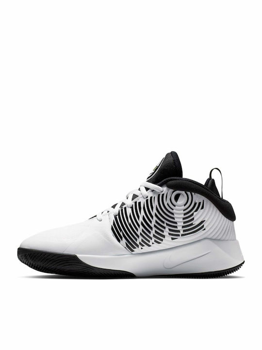 Hustle Team Hustle Kids Sports Shoes Basketball with Laces White / Black / Volt
