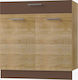 Cabinete de bucătărie de podea Alina 80x44.5x85cm Sonoma-Mokka