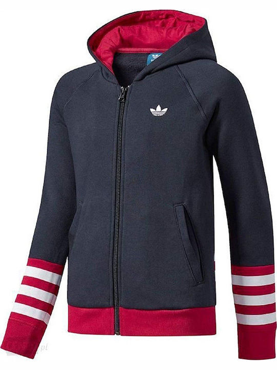 adidas Παιδική Ζακέτα Φούτερ J FL Hoodie G Navy Μπλε