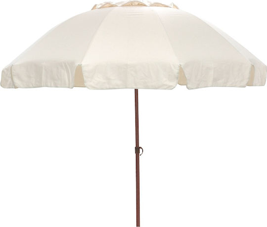 Garten & Terrassen Sonnenschirm Bodenständer Rund Aluminium Ecru mit Kurbel Ø2.30m