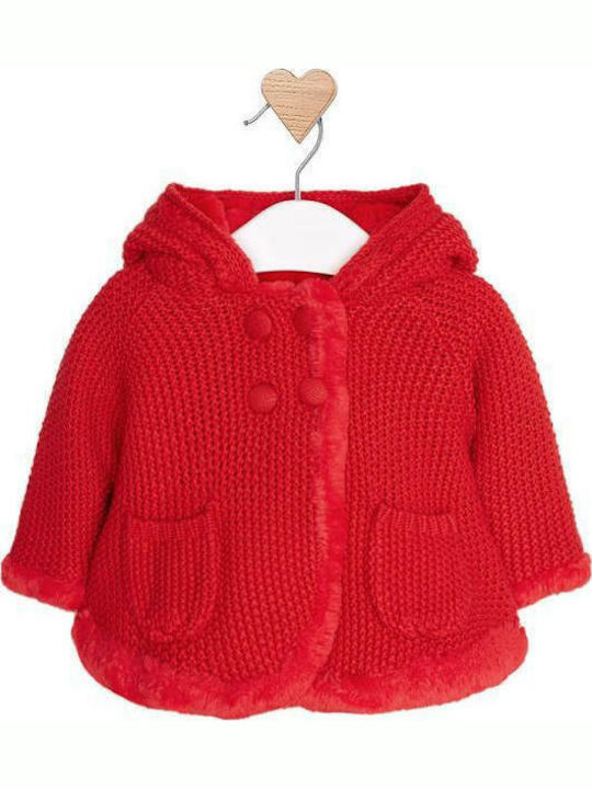 Mayoral Kids Cardigan Hooded Red