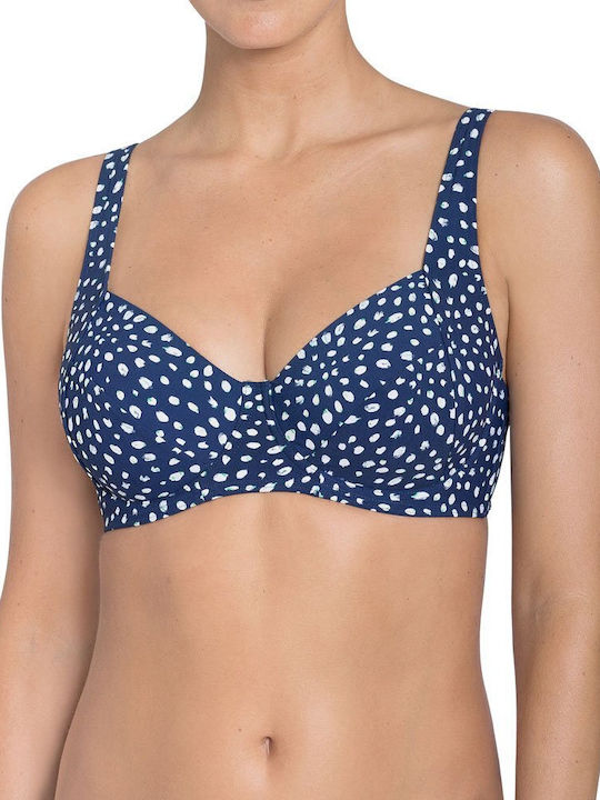 Painted Leaves Bikini Sutien Albastru marin