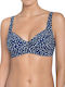 Painted Leaves Bikini Sutien Albastru marin
