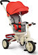 Byox Queen Kids Tricycle Convertible With Air Wheels, Sunshade, Push Handle & Storage Basket for 18+ Months Red