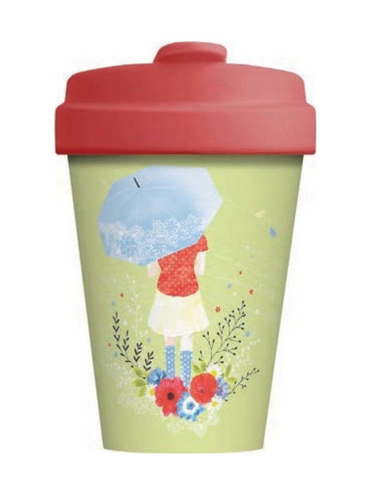 Chic Mic Girl And Umbrella Bamboo Cup with Lid ...