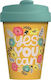 Chic Mic Yes You Can Bamboo Cup with Lid Orange 400ml