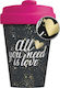 Chic Mic All You Need Is Love Bamboo Cup with Lid Gold 400ml