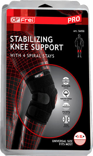Dr. Frei Elastic Knee Brace with Pads 1pc S6058
