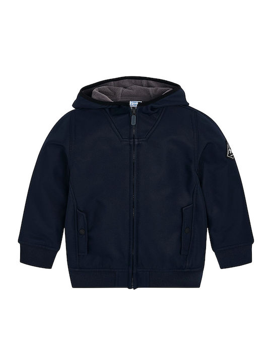 Mayoral Kids Cardigan Sweatshirts Hooded Navy Blue