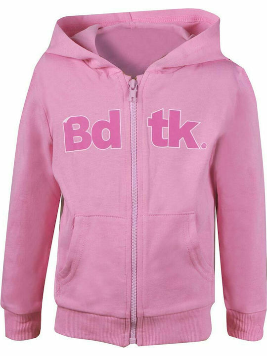 Sportlich Kinder-Sweatshirtjacke mit Kapuze Rosa