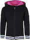 BodyTalk Girls Athleisure Hooded Sweatshirt 1182-707722 with Zipper Black