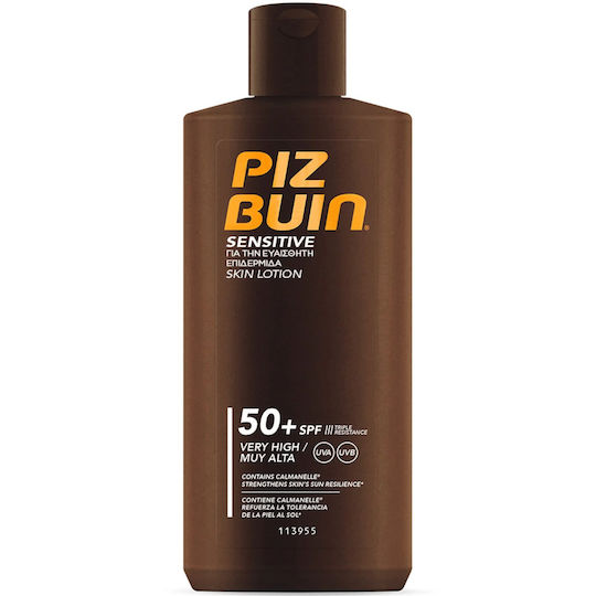 Piz Buin Sensitive Skin Lotion Αδιάβροχη Αντηλιακή Λοσιόν για το Σώμα SPF50 200ml