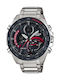 Casio Edifice Analog/Digital Herrenuhr 48mm Chronograph Solar mit Silber Metallarmband