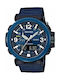 Casio Pro Trek Ανδρικό Ρολόι 51.5mm Solar με Μπλε Υφασμάτινο Λουράκι