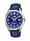 Casio Ceas Baterie cu Albastru Curea de piele