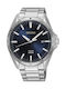Seiko Часовник Слънчева с сребърен Метална верижка