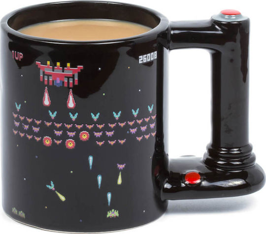 Thumbs Up Retro Arcade Mug Промяна на топлината Чаша Керамично Черен 600мл 1001675