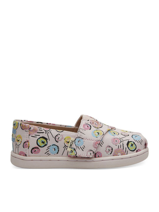 Toms Kids Espradrilles with Hoop & Loop Closure Pink Tiny Alpargata Donuts