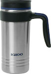 Igloo Isabel Glass Thermos Stainless Steel BPA Free Silver 470ml with Handle 41455