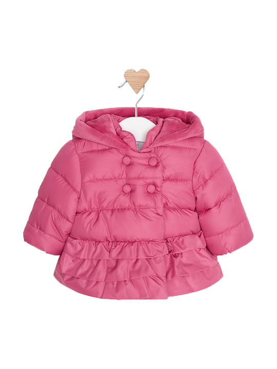 Kinderjacken & Winterjacken Gesteppt Kurze mit Kapuze Fuchsie