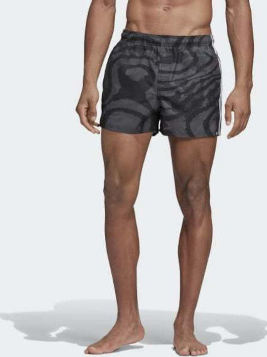 Adidas 3-Stripes Allover Print Men's Swimwear Shorts Black with Patterns