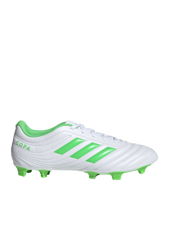 Adidas Copa 19.4 FG Χαμηλά Ποδοσφαιρικά Παπούτσια με Τάπες Cloud White / Solar Lime