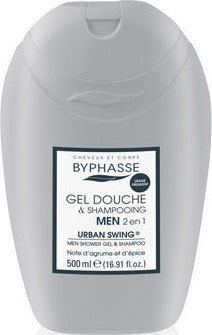 Byphasse Men Shower Gel & Shampoo 2 in 1 Σαμπουάν για Όλους τους Τύπους Μαλλιών 500ml