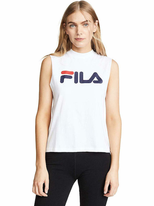 Fila Αμάνικη Γυναικεία Αθλητική Μπλούζα σε Λευκό χρώμα