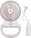 Humidifier Rechargeable Water Mist Fan Fan USB Silber