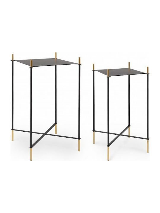 Anisha Square Metal Side Table Gray L39xW39xH71cm