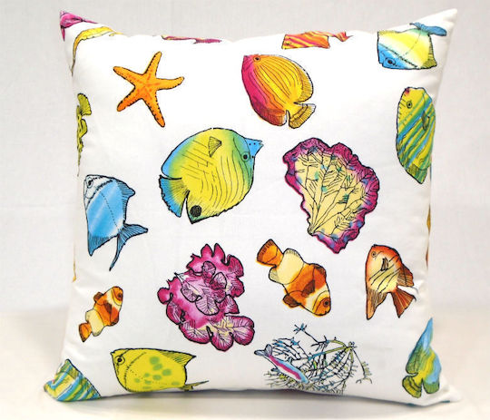 Sarlas Μαξιλάρα Goldfish Πολύχρωμη 60x60εκ.