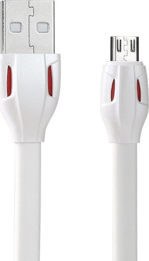 Remax Laser RC-035m 1m Flat USB 2.0 to micro USB Cable White