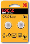 Kodak Max Lithium Μπαταρίες Ρολογιών CR2032 3V ...