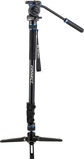 Benro MCT28AFS2 Aluminium Monopod & S2 Videokopf aus Aluminium mit Dreibeinbasis mit Hydraulischer Kopf und Belastbarkeit 2,5kg