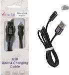 Volte-Tel Împletit / Magnetic - Magnet USB 2.0 spre micro USB Cablu Negru 1m (8228315) 1buc