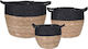 Zaros Set Coșuri Decorative Din Paie Cu Mâner Negru 38x38x33cm 3 Bucăți