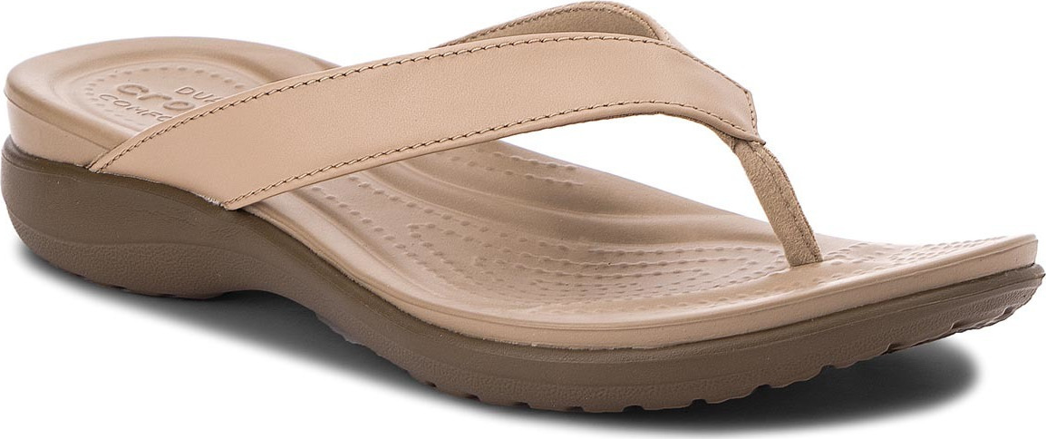 Crocs Capri V Flip W Σαγιονάρες σε Μπεζ Χρώμα 202502-27L | Skroutz.gr