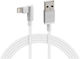 Lampa Ъгъл (90°) USB-A към Lightning кабел Бял 2м (L3883.7)
