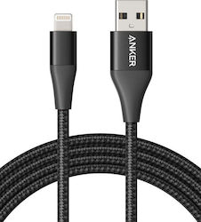 Anker Braided USB to Lightning Cable Μαύρο 3m (A8454011)