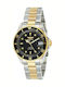 Invicta Pro Diver Ανδρικό Ρολόι 40mm Αυτόματο με Ασημί Μεταλλικό Μπρασελέ