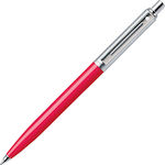 Sheaffer Sentinel Red Barrel and Brushed Chrome Cap Pen Ballpoint with Blue Ink