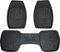 Auto Gs Set of Front and Rear Mats Tray Type 3pcs from Rubber for Volkswagen Tiguan Black