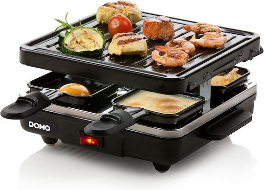 Domo Just us Tabletop Electric Grill Raclette Ribbed Plate 600W 21cmx21cmcm