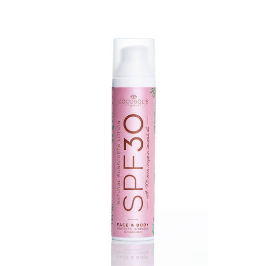 Cocosolis Natural Sunscreen Lotion Mineral Αντηλιακή Λοσιόν Προσώπου & Σώματος SPF30 σε Spray 100ml